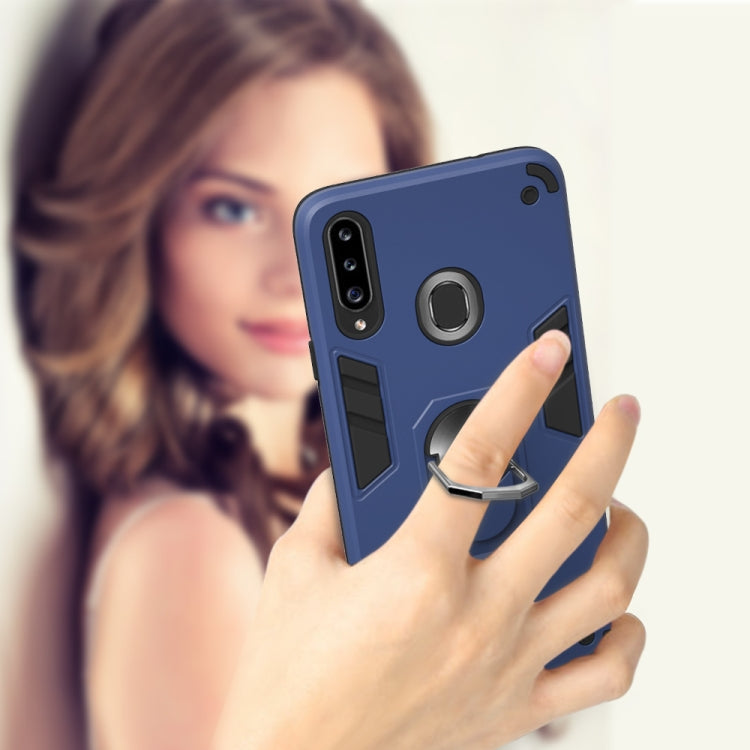 For Samsung Galaxy A20s 2 in 1 Armour Series PC + TPU Protective Case with Ring Holder