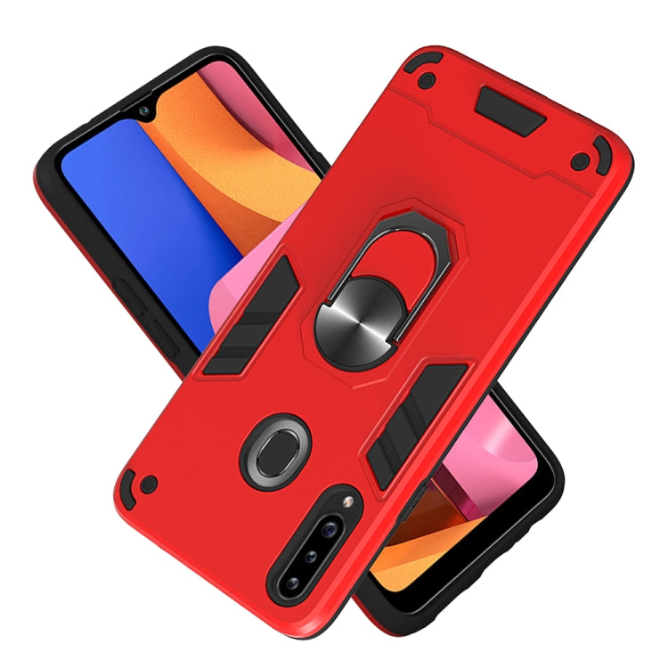 For Samsung Galaxy A20s 2 in 1 Armour Series PC + TPU Protective Case with Ring Holder