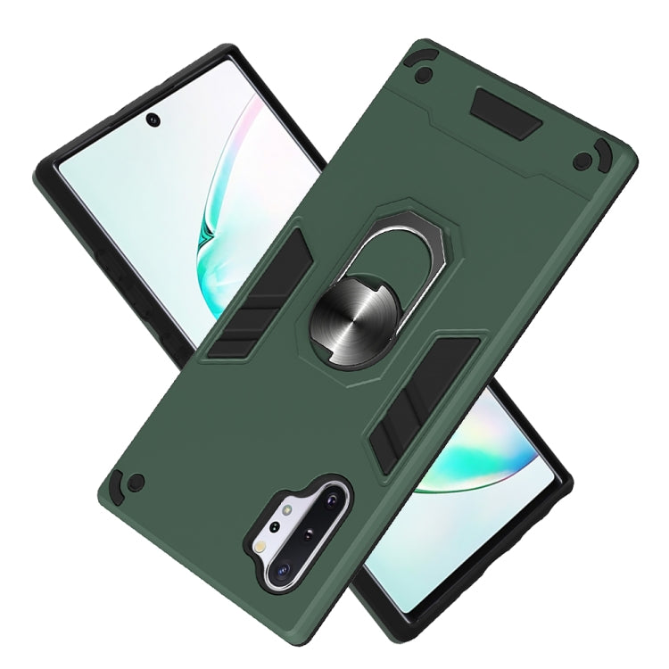 For Samsung Galaxy Note 10+ / Note 10+ 5G 2 in 1 Armour Series PC + TPU Protective Case with Ring Holder