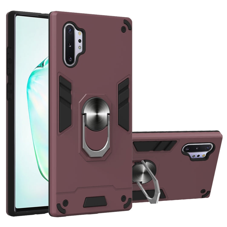 For Samsung Galaxy Note 10+ / Note 10+ 5G 2 in 1 Armour Series PC + TPU Protective Case with Ring Holder