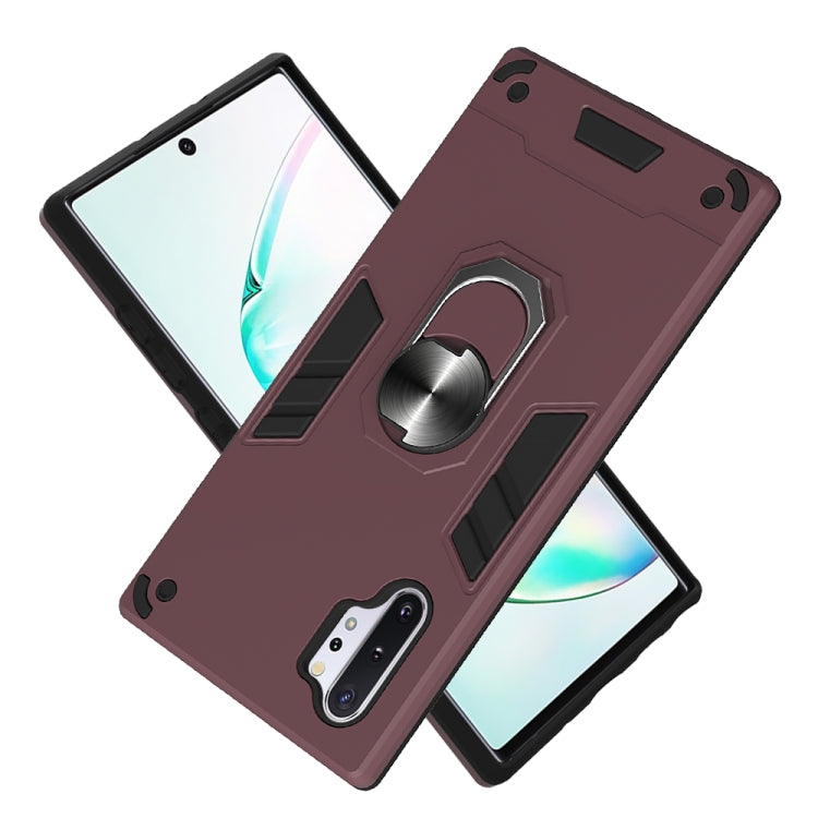 For Samsung Galaxy Note 10+ / Note 10+ 5G 2 in 1 Armour Series PC + TPU Protective Case with Ring Holder
