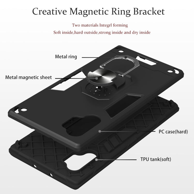 For Samsung Galaxy Note 10+ / Note 10+ 5G 2 in 1 Armour Series PC + TPU Protective Case with Ring Holder