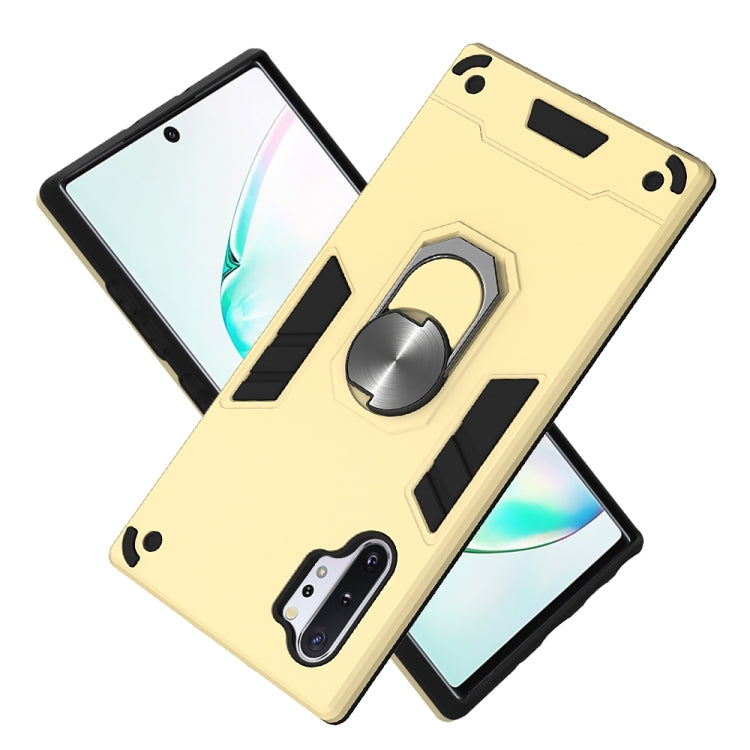 For Samsung Galaxy Note 10+ / Note 10+ 5G 2 in 1 Armour Series PC + TPU Protective Case with Ring Holder
