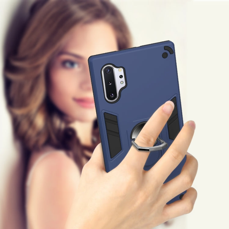 For Samsung Galaxy Note 10+ / Note 10+ 5G 2 in 1 Armour Series PC + TPU Protective Case with Ring Holder