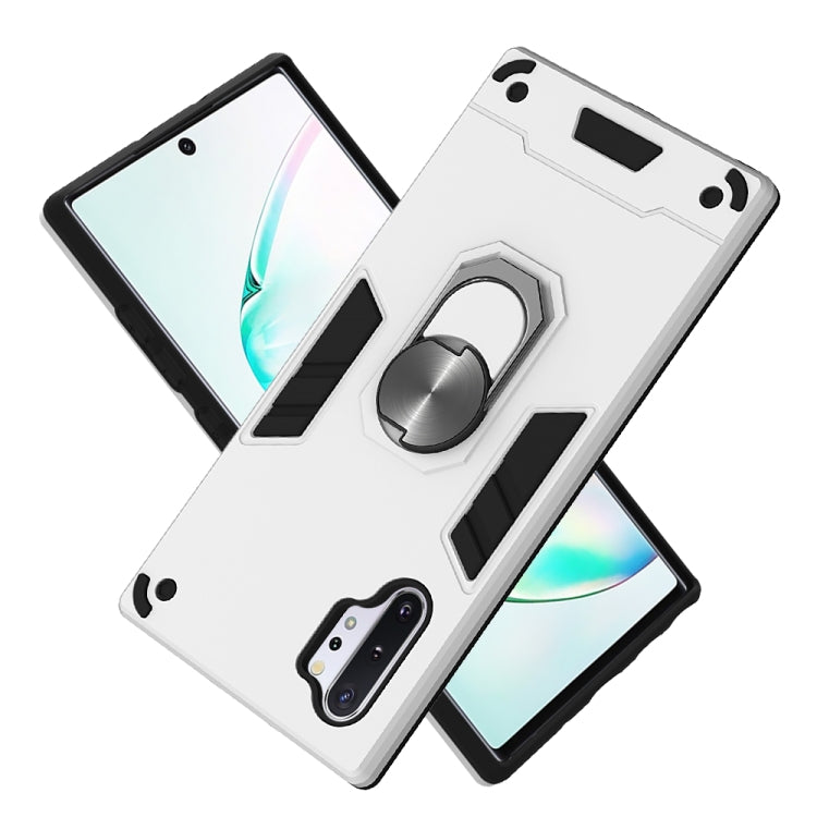 For Samsung Galaxy Note 10+ / Note 10+ 5G 2 in 1 Armour Series PC + TPU Protective Case with Ring Holder