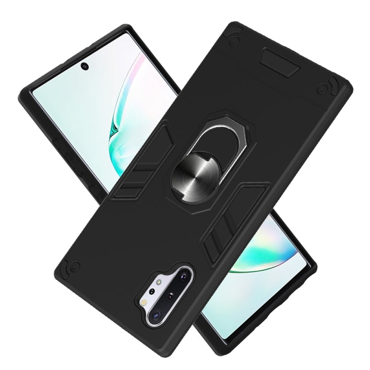 For Samsung Galaxy Note 10+ / Note 10+ 5G 2 in 1 Armour Series PC + TPU Protective Case with Ring Holder