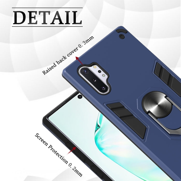 For Samsung Galaxy Note 10+ / Note 10+ 5G 2 in 1 Armour Series PC + TPU Protective Case with Ring Holder