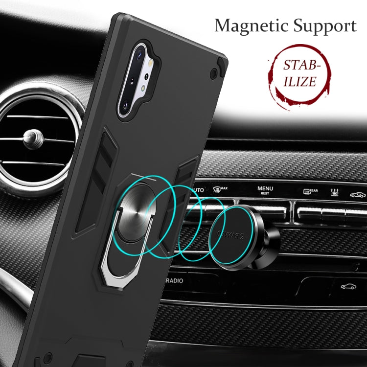 For Samsung Galaxy Note 10+ / Note 10+ 5G 2 in 1 Armour Series PC + TPU Protective Case with Ring Holder