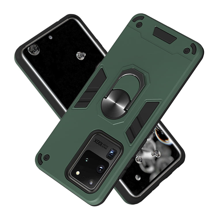 For Samsung Galaxy S20 Ultra 2 in 1 Armour Series PC + TPU Protective Case with Ring Holder