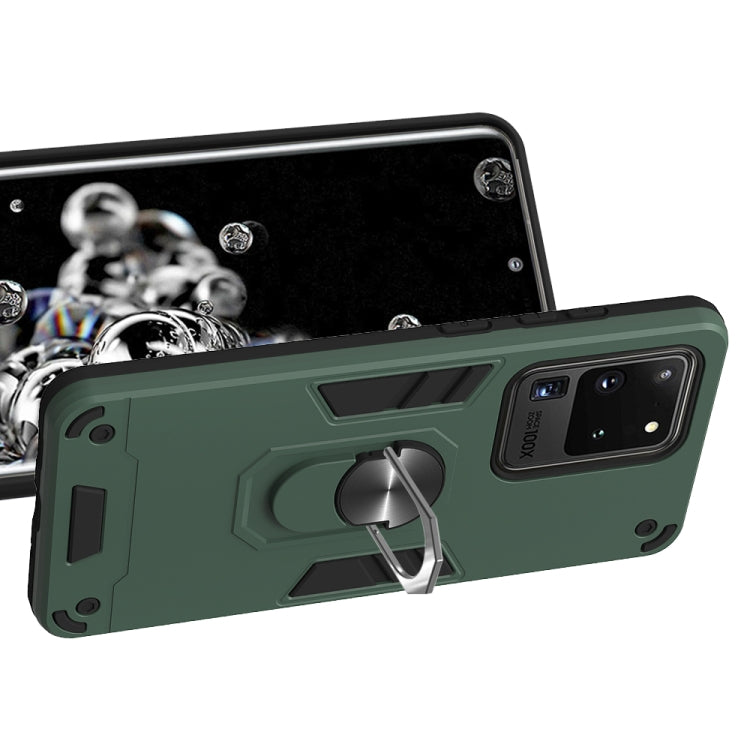 For Samsung Galaxy S20 Ultra 2 in 1 Armour Series PC + TPU Protective Case with Ring Holder