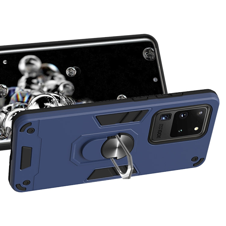 For Samsung Galaxy S20 Ultra 2 in 1 Armour Series PC + TPU Protective Case with Ring Holder
