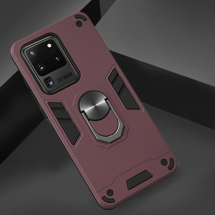 For Samsung Galaxy S20 Ultra 2 in 1 Armour Series PC + TPU Protective Case with Ring Holder