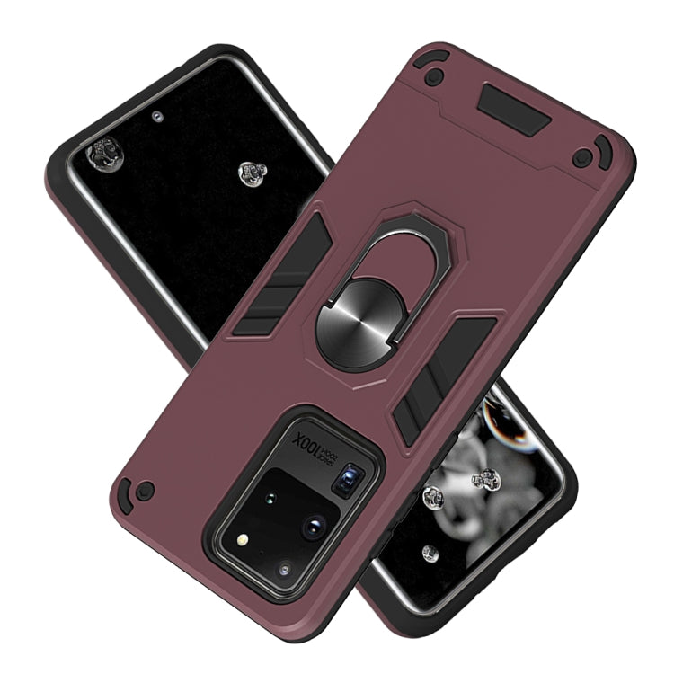 For Samsung Galaxy S20 Ultra 2 in 1 Armour Series PC + TPU Protective Case with Ring Holder
