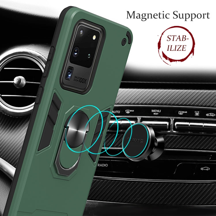 For Samsung Galaxy S20 Ultra 2 in 1 Armour Series PC + TPU Protective Case with Ring Holder