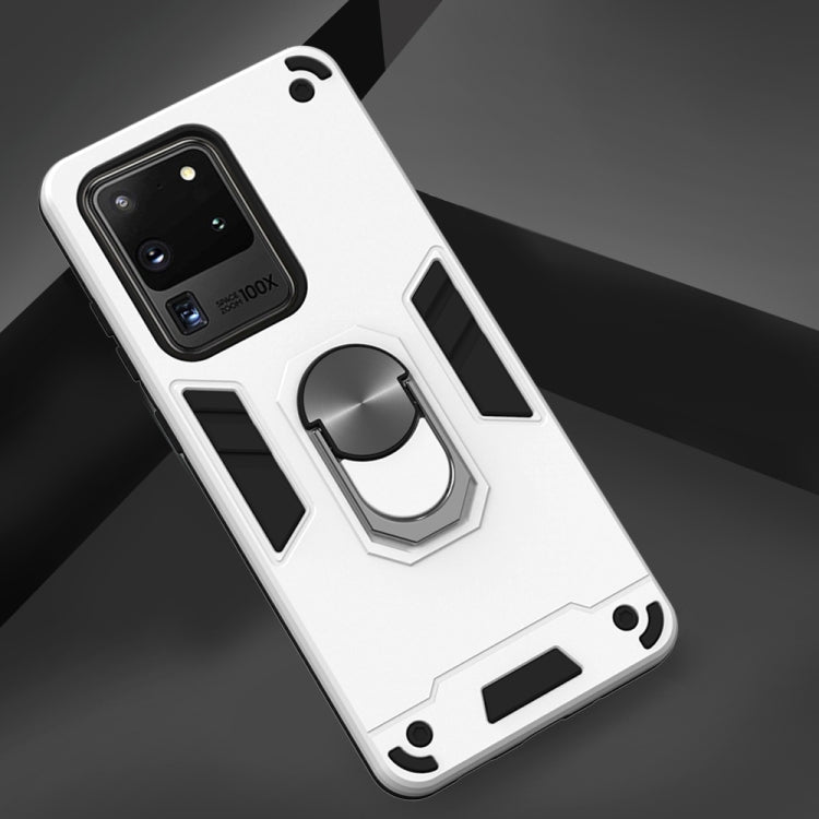 For Samsung Galaxy S20 Ultra 2 in 1 Armour Series PC + TPU Protective Case with Ring Holder