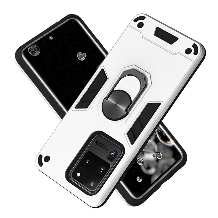 For Samsung Galaxy S20 Ultra 2 in 1 Armour Series PC + TPU Protective Case with Ring Holder
