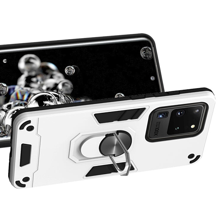 For Samsung Galaxy S20 Ultra 2 in 1 Armour Series PC + TPU Protective Case with Ring Holder