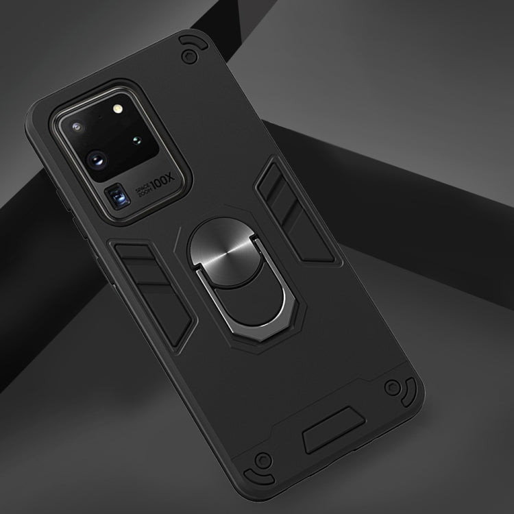 For Samsung Galaxy S20 Ultra 2 in 1 Armour Series PC + TPU Protective Case with Ring Holder