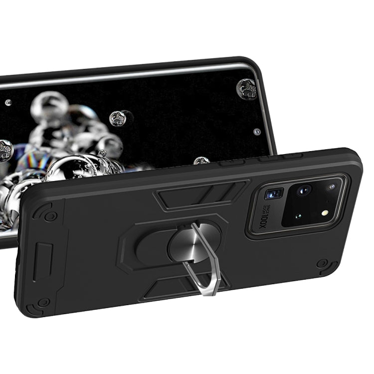 For Samsung Galaxy S20 Ultra 2 in 1 Armour Series PC + TPU Protective Case with Ring Holder
