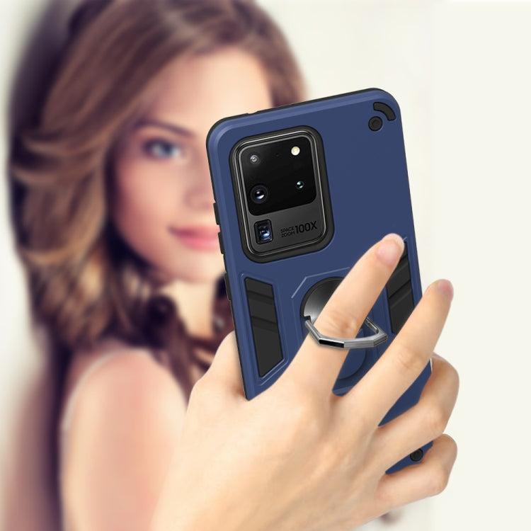For Samsung Galaxy S20 Ultra 2 in 1 Armour Series PC + TPU Protective Case with Ring Holder