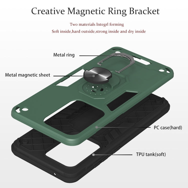 For Samsung Galaxy S20 Ultra 2 in 1 Armour Series PC + TPU Protective Case with Ring Holder