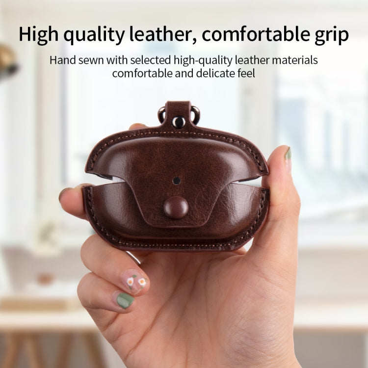 For Sony WF-1000XM5 Leather TWS Earphone Protective Case with Hook