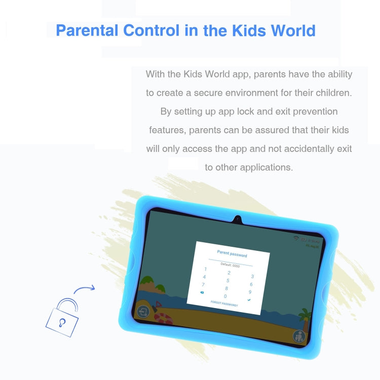 [HK Warehouse] DOOGEE U10 KID Tablet 10.1 inch, 9GB+128GB, Android 13 RK3562 Quad Core Support Parental Control, Global Version with Google Play, EU Plug(Blue)