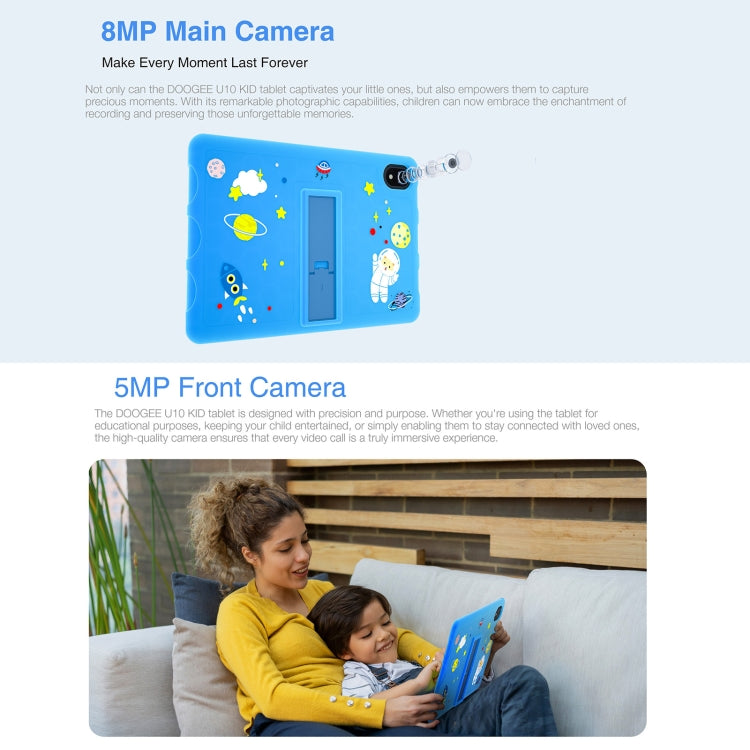 [HK Warehouse] DOOGEE U10 KID Tablet 10.1 inch, 9GB+128GB, Android 13 RK3562 Quad Core Support Parental Control, Global Version with Google Play, EU Plug(Blue)