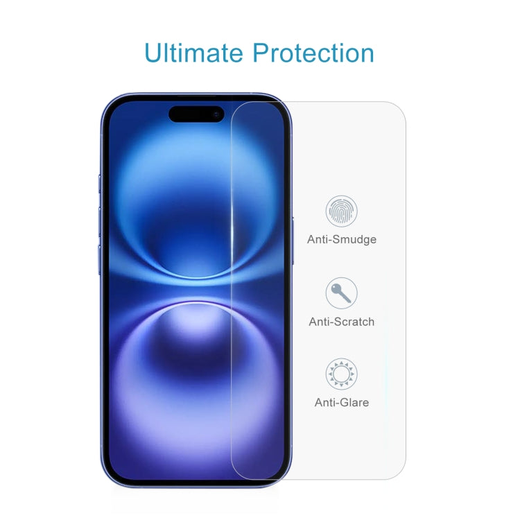For iPhone 16 50pcs 0.26mm 9H 2.5D Tempered Glass Film