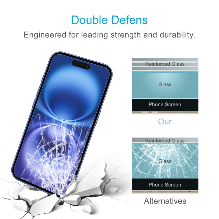 For iPhone 16 50pcs 0.26mm 9H 2.5D Tempered Glass Film