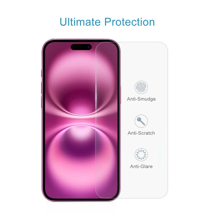 For iPhone 16 Plus 50pcs 0.26mm 9H 2.5D Tempered Glass Film