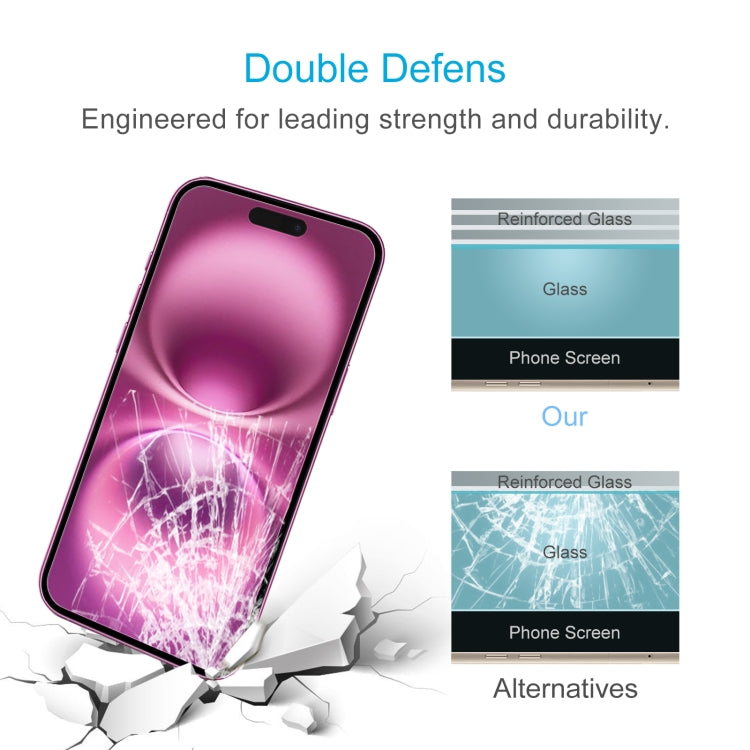 For iPhone 16 Plus 50pcs 0.26mm 9H 2.5D Tempered Glass Film