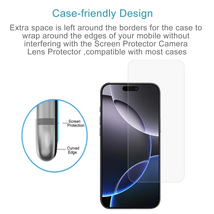 For iPhone 16 Pro Max 50pcs 0.26mm 9H 2.5D Tempered Glass Film