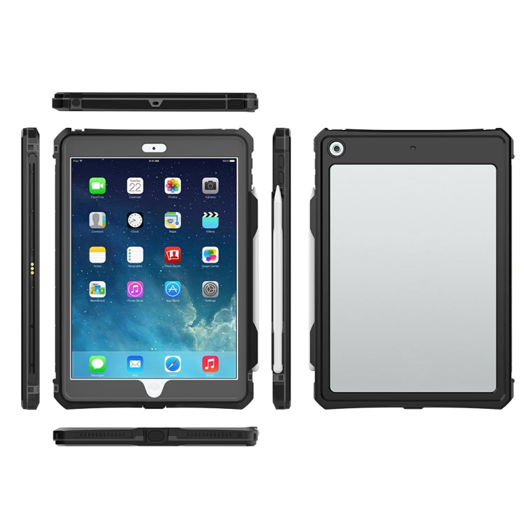 For iPad 10.2 RedPepper Shockproof Waterproof PC + TPU Protective Case with Lanyard & Pen Tray & Holder(Black)