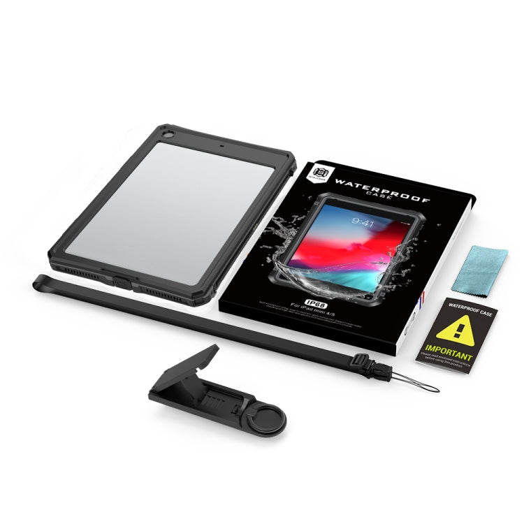 For iPad 10.2 RedPepper Shockproof Waterproof PC + TPU Protective Case with Lanyard & Pen Tray & Holder(Black)