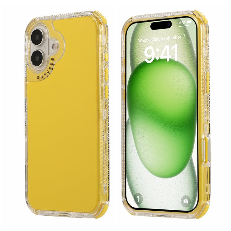 For iPhone 16 Plus Dreamland 3 in 1 Solid Color Transparent Frame PC + TPU Phone Case