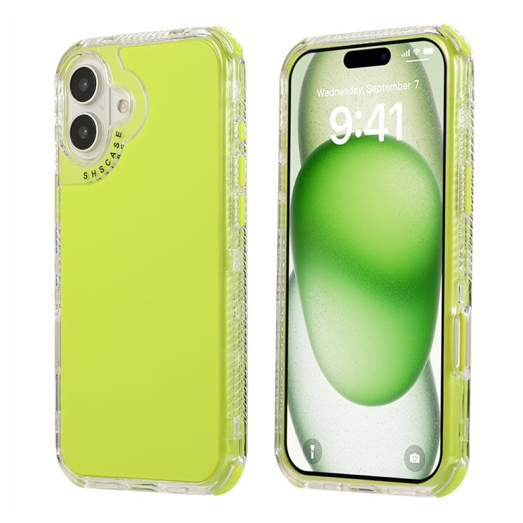 For iPhone 16 Plus Dreamland 3 in 1 Solid Color Transparent Frame PC + TPU Phone Case