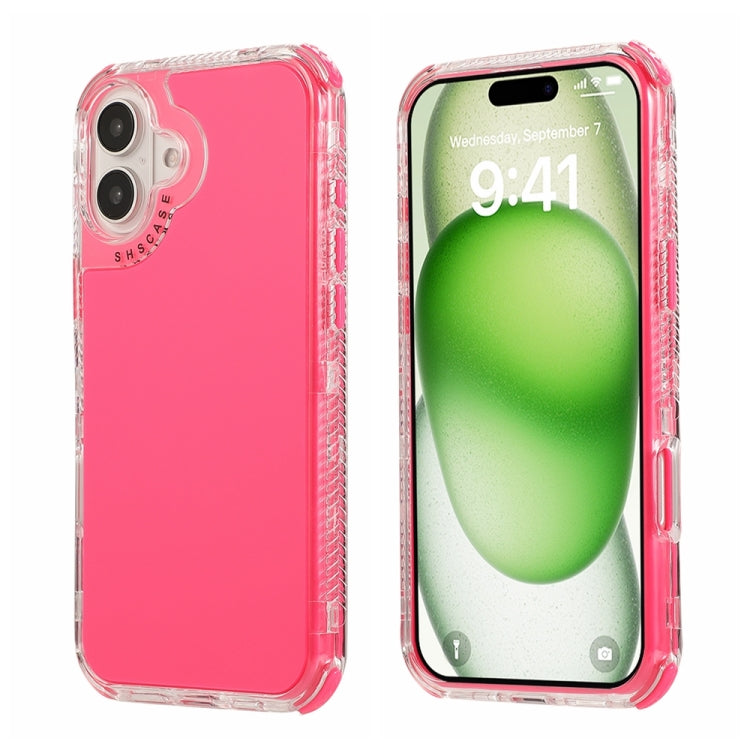 For iPhone 16 Plus Dreamland 3 in 1 Solid Color Transparent Frame PC + TPU Phone Case