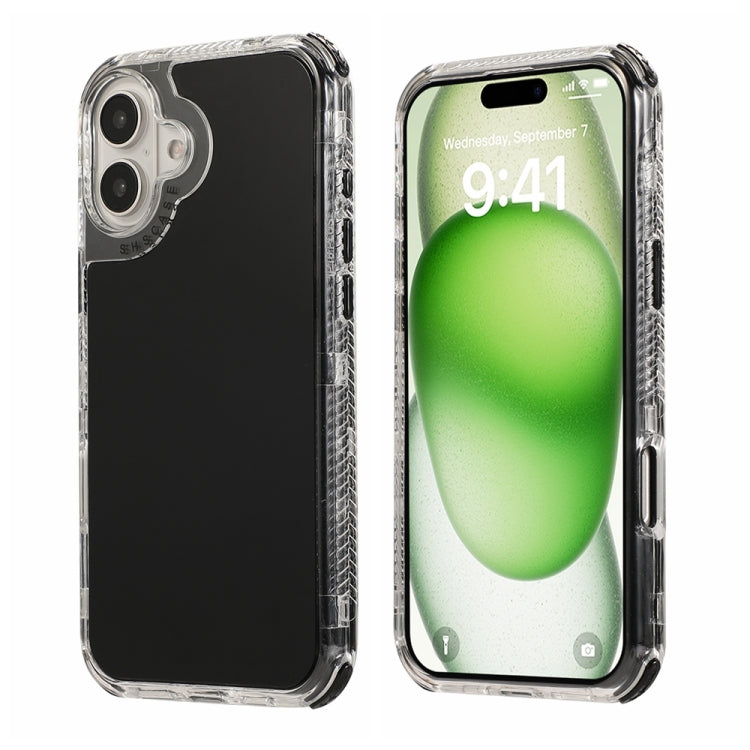 For iPhone 16 Plus Dreamland 3 in 1 Solid Color Transparent Frame PC + TPU Phone Case