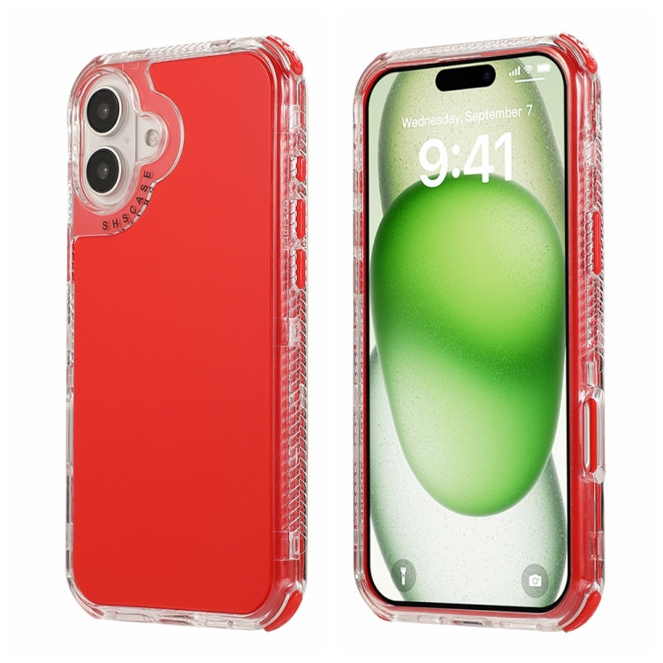 For iPhone 16 Plus Dreamland 3 in 1 Solid Color Transparent Frame PC + TPU Phone Case