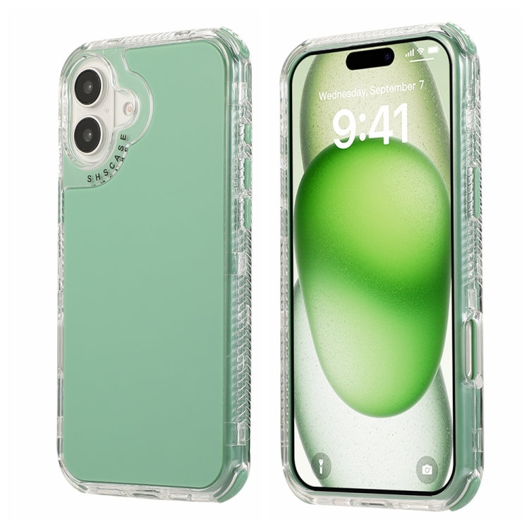 For iPhone 16 Dreamland 3 in 1 Solid Color Transparent Frame PC + TPU Phone Case