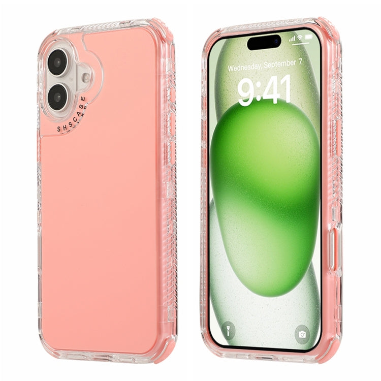 For iPhone 16 Dreamland 3 in 1 Solid Color Transparent Frame PC + TPU Phone Case