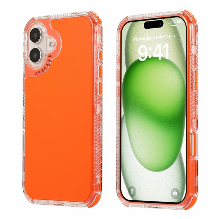 For iPhone 16 Dreamland 3 in 1 Solid Color Transparent Frame PC + TPU Phone Case