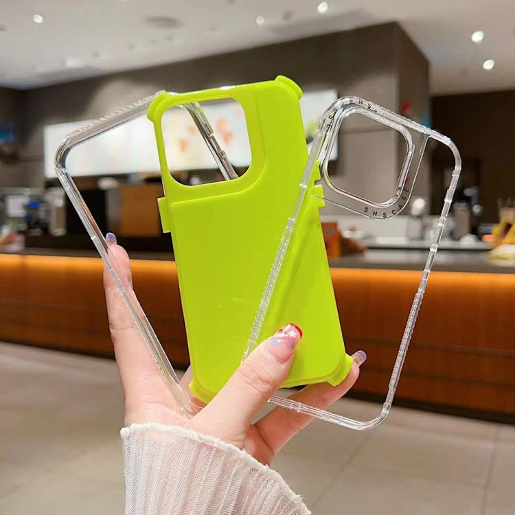 For iPhone 16 Dreamland 3 in 1 Solid Color Transparent Frame PC + TPU Phone Case