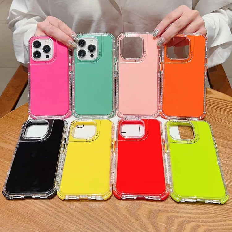 For iPhone 16 Plus Dreamland 3 in 1 Solid Color Transparent Frame PC + TPU Phone Case