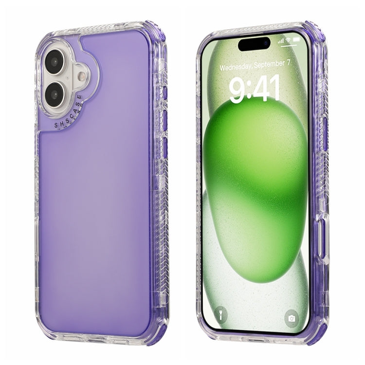 For iPhone 16 Dreamland 3 in 1 Clear Color Transparent Frame PC + TPU Phone Case