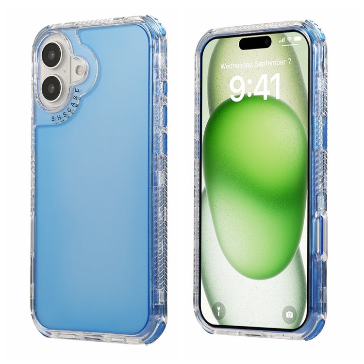 For iPhone 16 Dreamland 3 in 1 Clear Color Transparent Frame PC + TPU Phone Case
