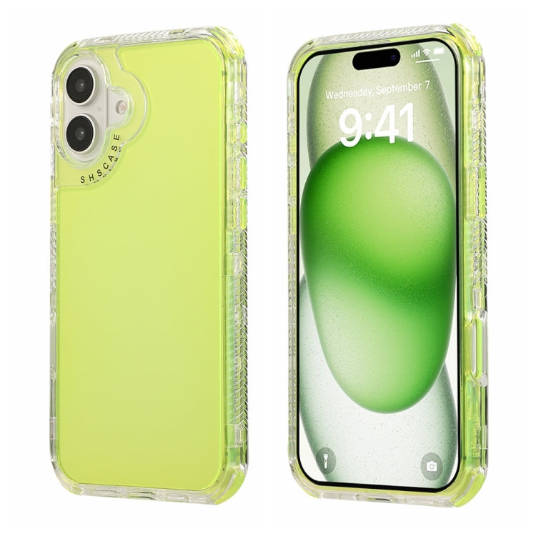For iPhone 16 Dreamland 3 in 1 Clear Color Transparent Frame PC + TPU Phone Case