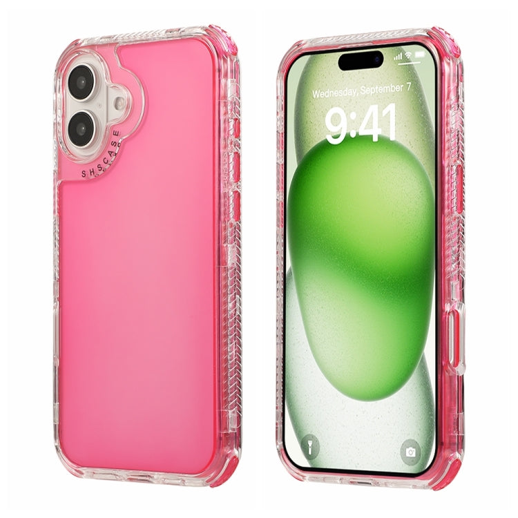 For iPhone 16 Dreamland 3 in 1 Clear Color Transparent Frame PC + TPU Phone Case