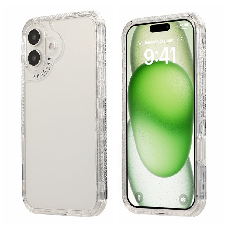 For iPhone 16 Dreamland 3 in 1 Clear Color Transparent Frame PC + TPU Phone Case